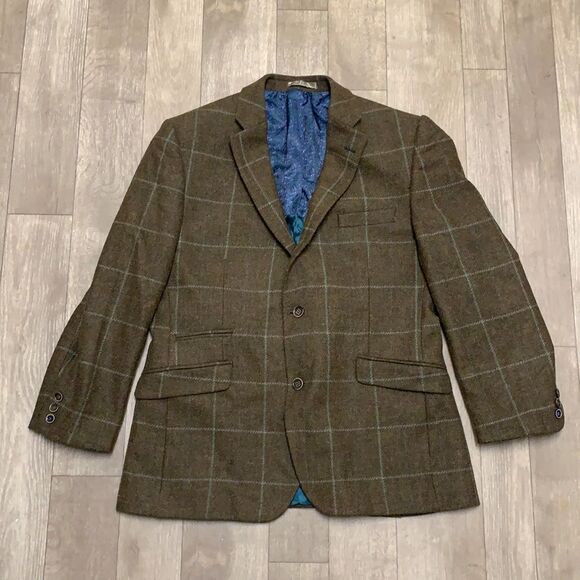 Mens Shetland British Wool Plaid Casual Dress Shorts Coat Blazer‎ Jacket
